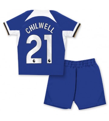 Chelsea Ben Chilwell #21 Hjemmebanesæt Børn 2023-24 Kort ærmer (+ korte bukser)